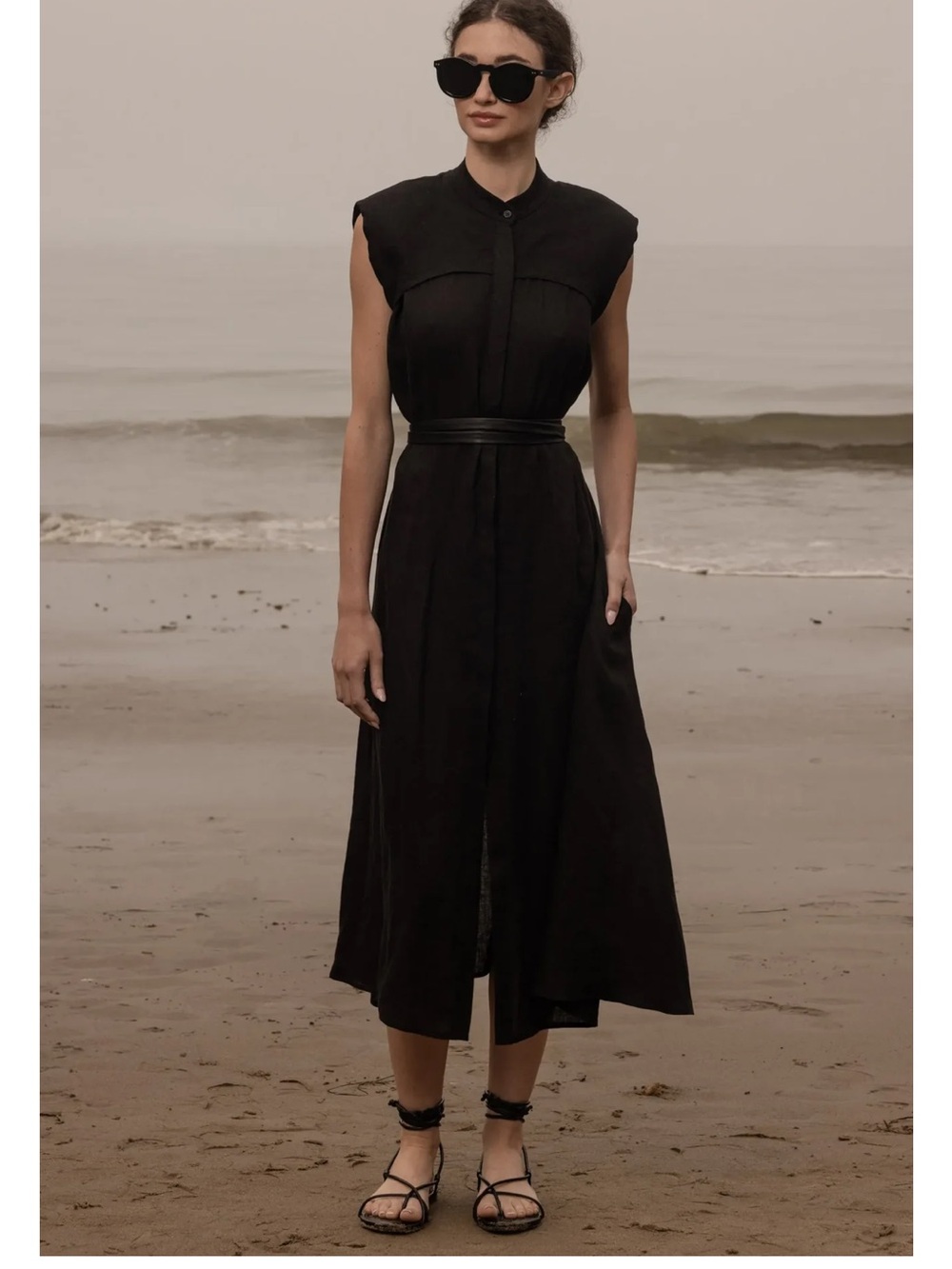Heidi Merrick SESPE DRESS - NOIR TISSUE LINEN - Picture 2 of 9